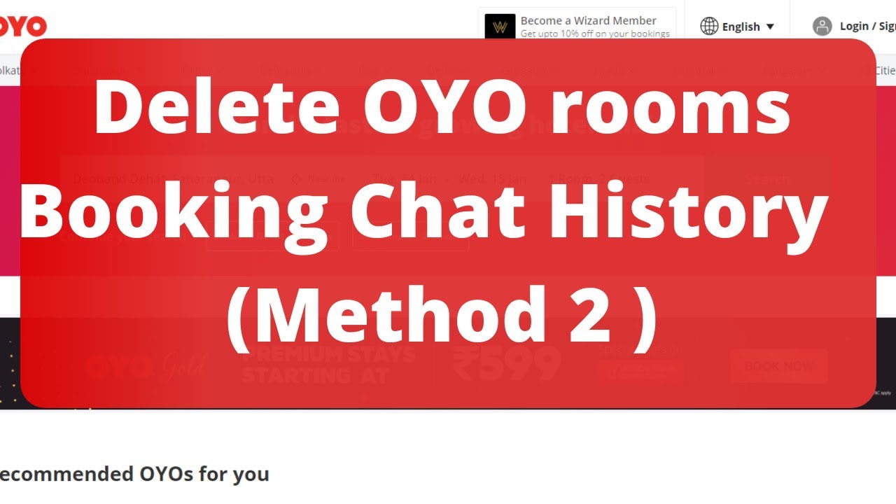 How To Clear Oyo Chat Delete Oyo Rooms Account Booking Chat History Method 2 Youtube