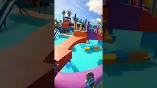 Help the security guard win in the new water ninja！#stunt #waterpark #parkour #funny #pov #sports Details