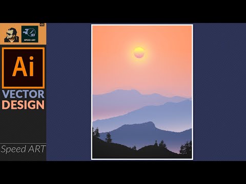 Landscape scenery vector art in Adobe Illustrator | Speed Art