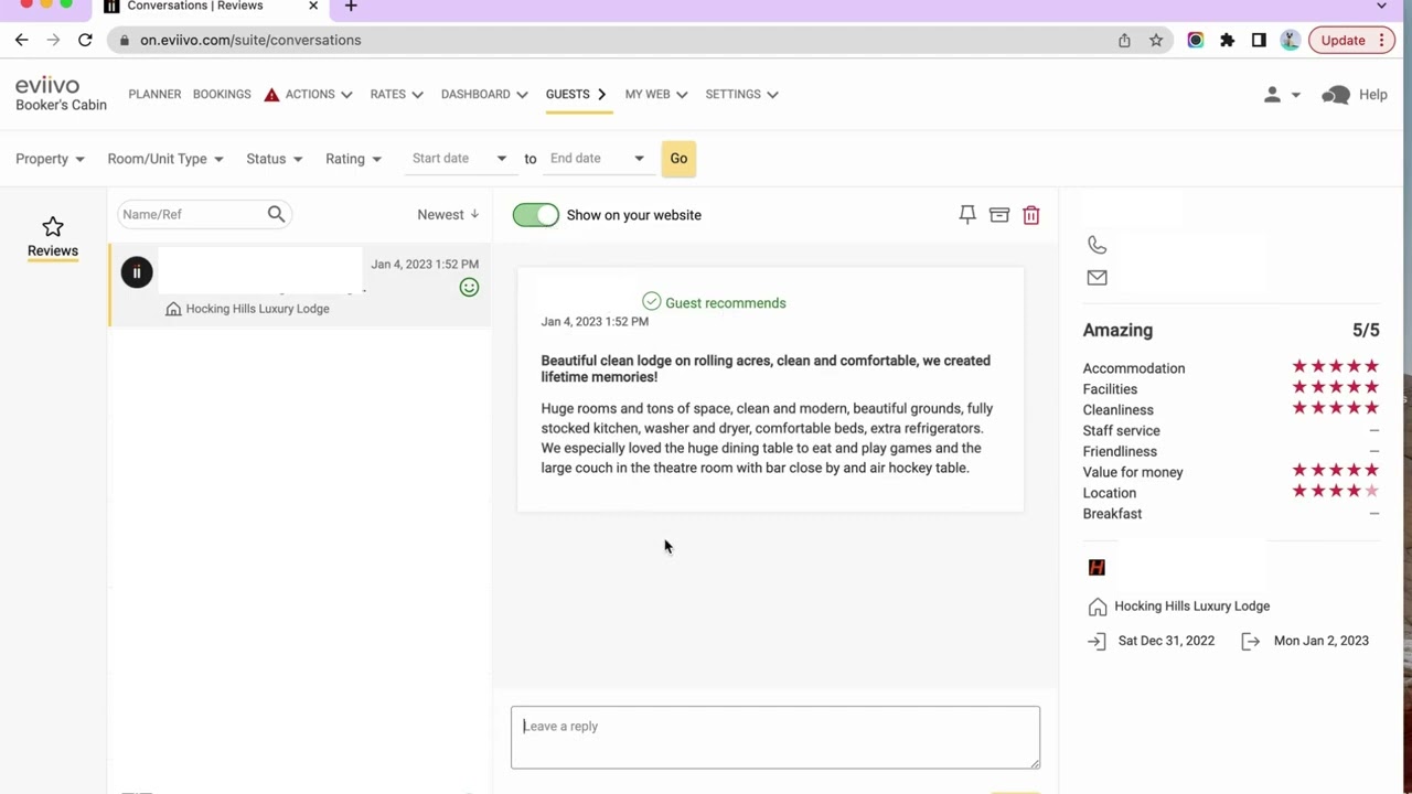 Eviivo- How To Respond/Manage Reviews