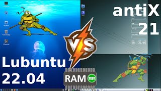 Lubuntu 22.04 vs antiX 21: RAM Usage