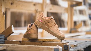 Closely Inspect the Supreme x Nike Air Force 1 'Flax' - Sneaker