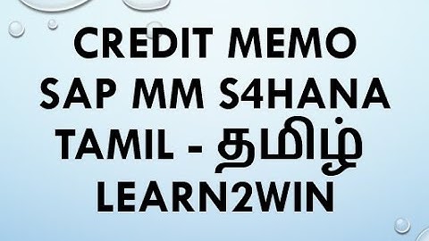 Credit Memo in SAP MM | vendor returns process sap mm | credit memo sap mm | supplier returns sap mm