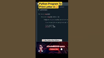 Python Program To Print Letter A #shorts #python #pythonforbeginners💥💯