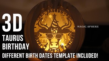 Personalize Preset! DIY 3D Popup Sphere Card for Taurus Zodiac Birthday | Tutorial & Template
