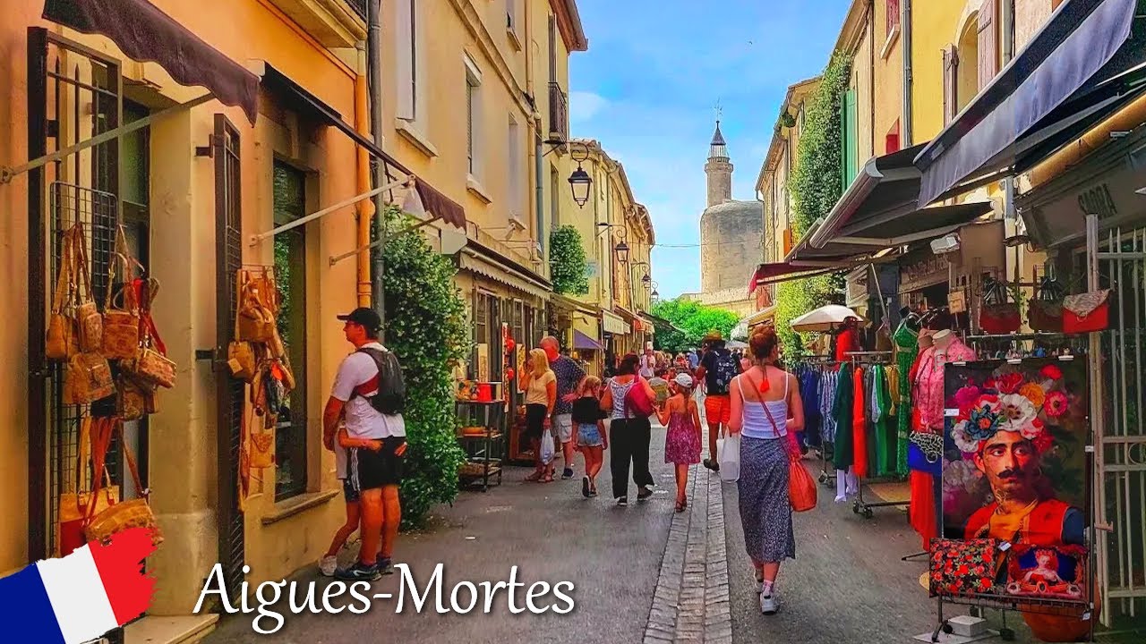 Эг-Морт Франция 🇫🇷🏰🌷 Красивые средневековые деревни 🌞 Прогулка в 4K