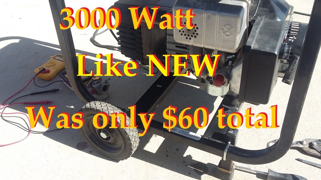 3000 watt Portable Generator Carburetor Repair Install (parts info