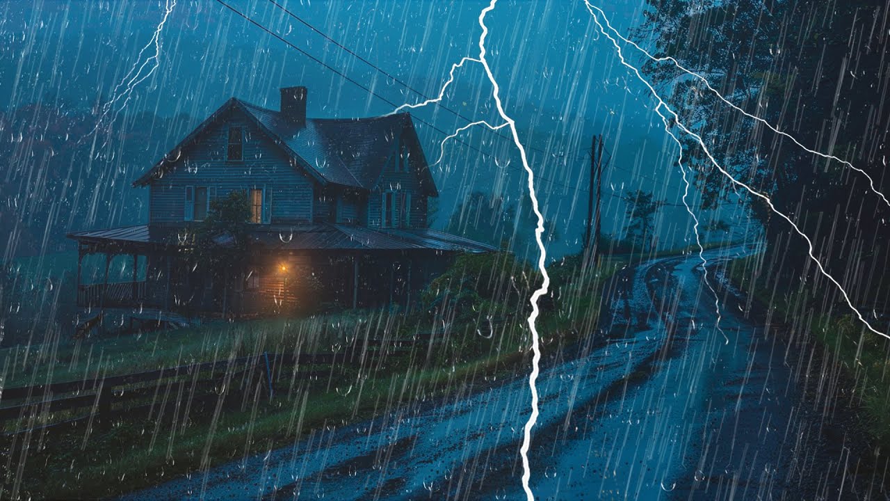 Sonidos de Lluvia y Truenos Toda la noche 🌧 Sueño Instantáneo en 5 ...