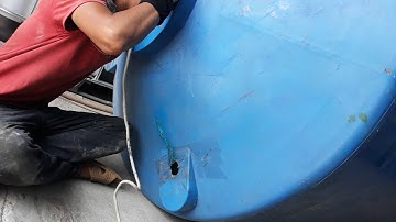 Vá bồn nước nhựa bị rách, hàn bồn nước nhựa bị bể, Bồn nước hàn lại vẫn sử dụng OK.