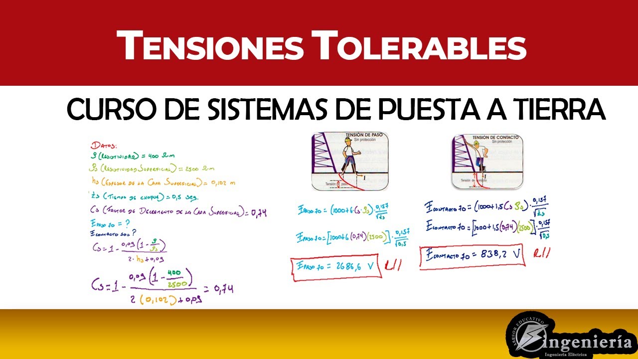 Curso SPT ▶️ 17 ⚡️ Paso 3: Cálculo de Tensiones Tolerables de Toque y Paso | IEEE 80-2013