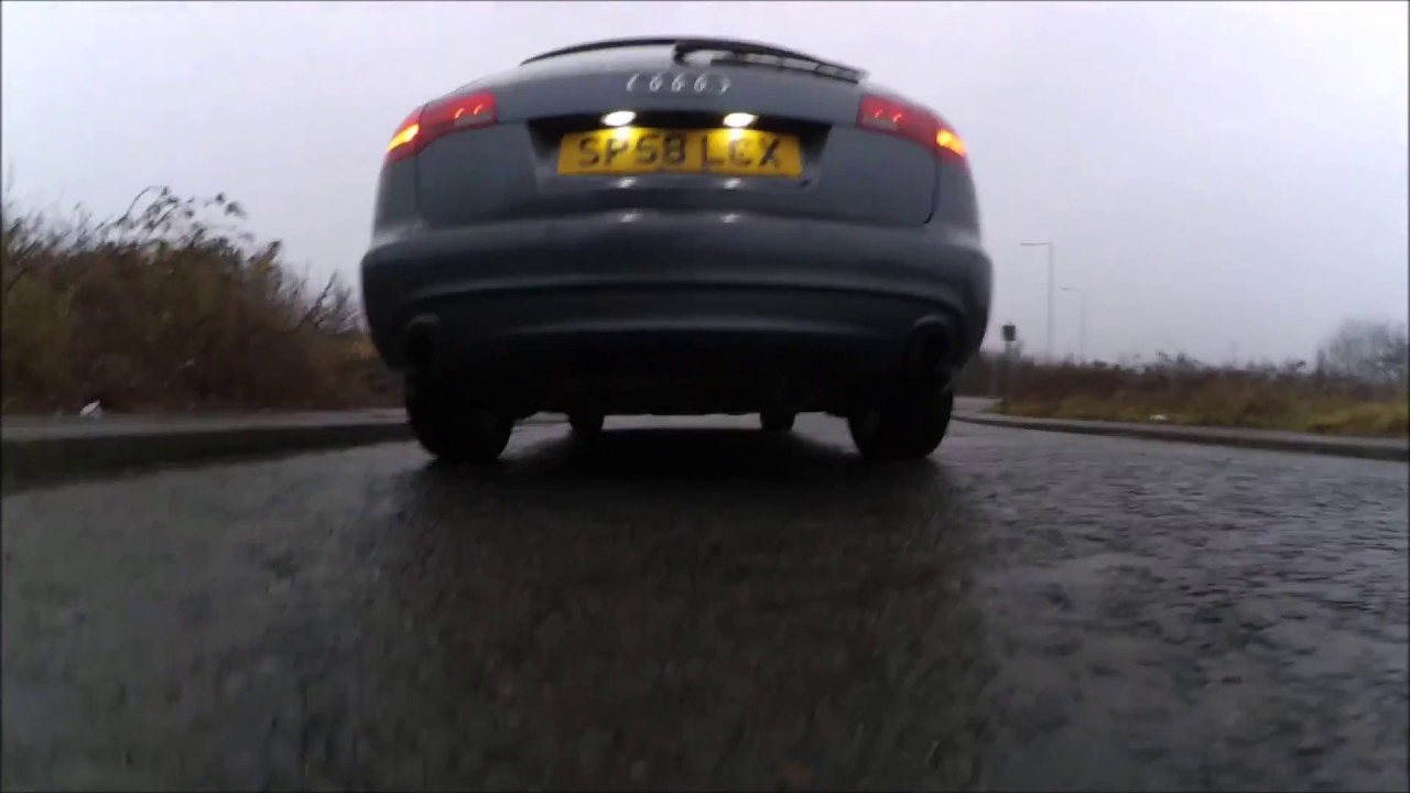 Audi A6 C6 2.7 TDI custom exhaust, (almost) straight pipe exhaust - YouTube