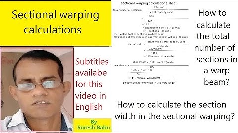 Sectional warping calculations  | Textle adviser