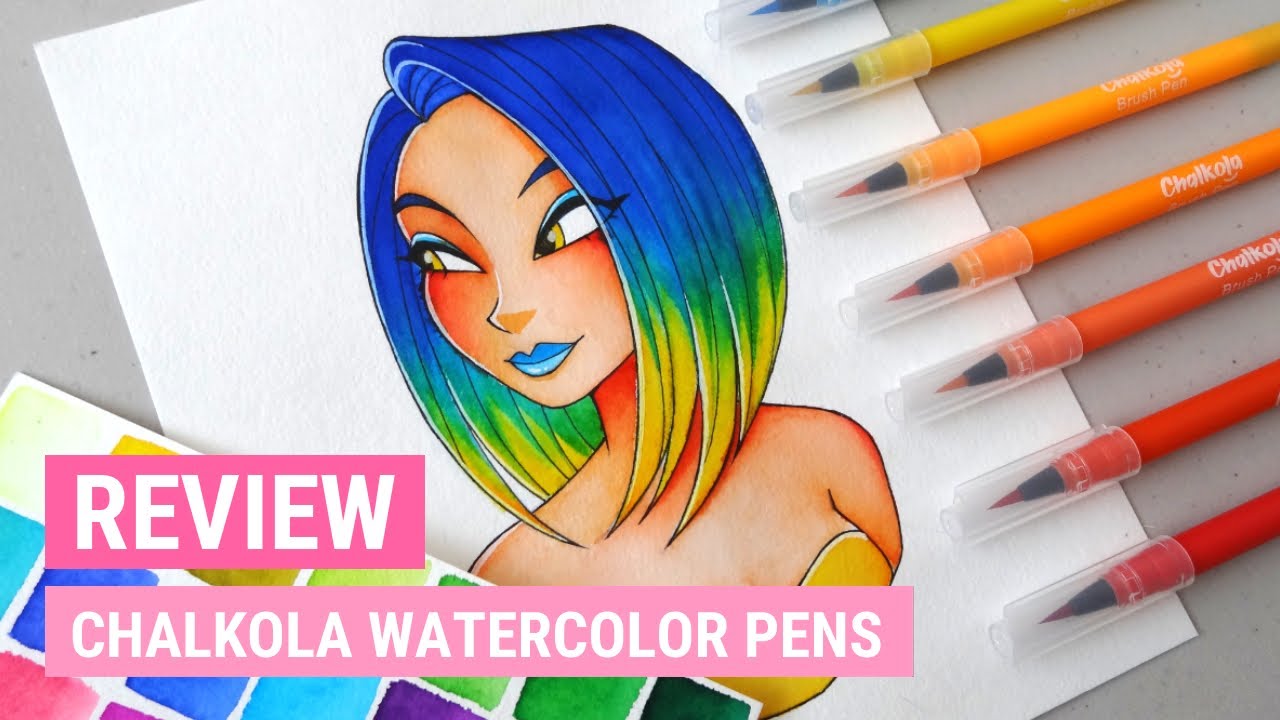 Watercolor Brush Pens & 2 Blending Brush - Chalkola Art Supply