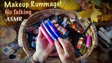 ASMR Makeup Rummage ( No talking version) Sorting, Organizing & letting go!
