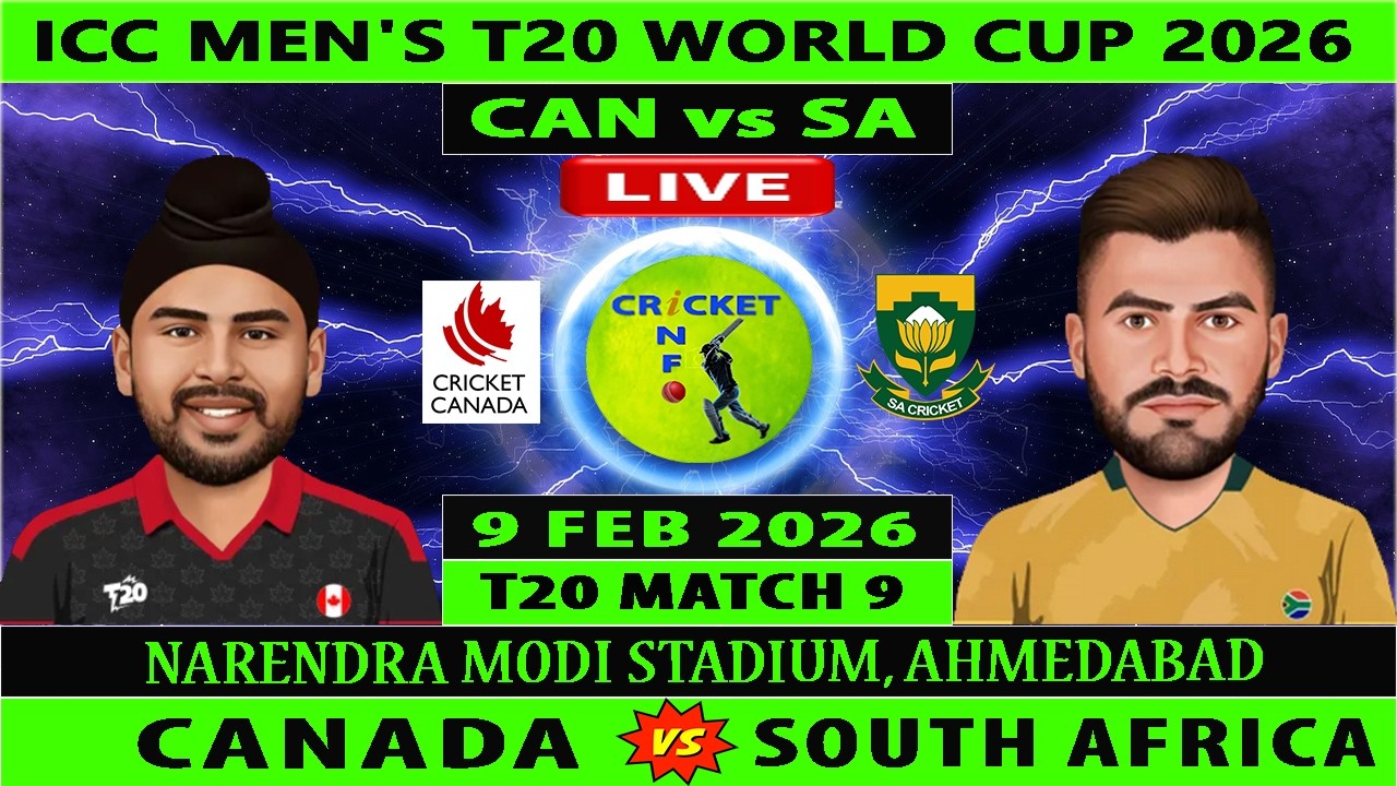 Canada vs South Africa | CAN vs SA | 9th T20I Match of ICC Men's T20 World Cup 2026 | SA vs CAN Live