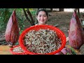 Fresh Red Ant And Red Ant Egg Cooking Blossom - Yummy Red Ant Egg Salad - Cooking With Sros