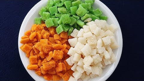 Món Ăn Ngon - MỨT DỪA VIÊN 3 màu tươi đẹp thơm ngon ăn TẾT