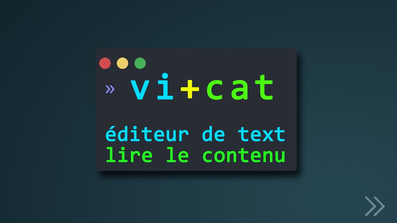 de base linux éditeur de texte vi, lire le contenu cat more less YouTube
