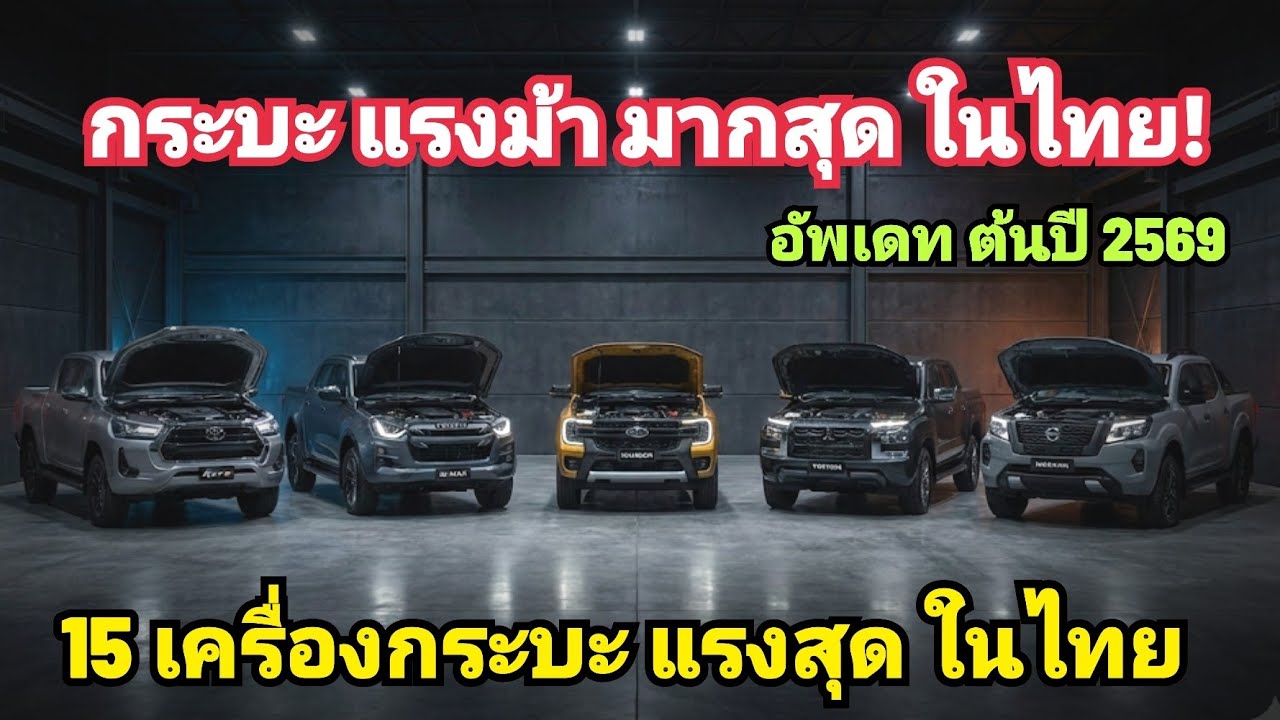 15 กระบะ บ้าพลัง! เครื่อง แรงม้า มากสุด ในไทย รวม TRAVO/ Dmax 2026 เครื่องยี่ห้อไหน แรงที่สุด 2569