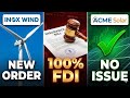 Insurance Laws Amendment Bill 2025 | Inox Wind Order News | ACME Solar Share News