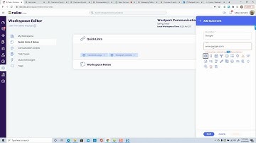 Creating quick links in the Rake workspace editor for Westpark Communications help videos