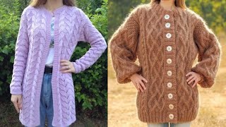 New Ladies Woollen Long Sweater Design 