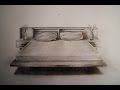 How to draw - One point perspective - bed, furniture How to draw - One point perspective - bed, furniture