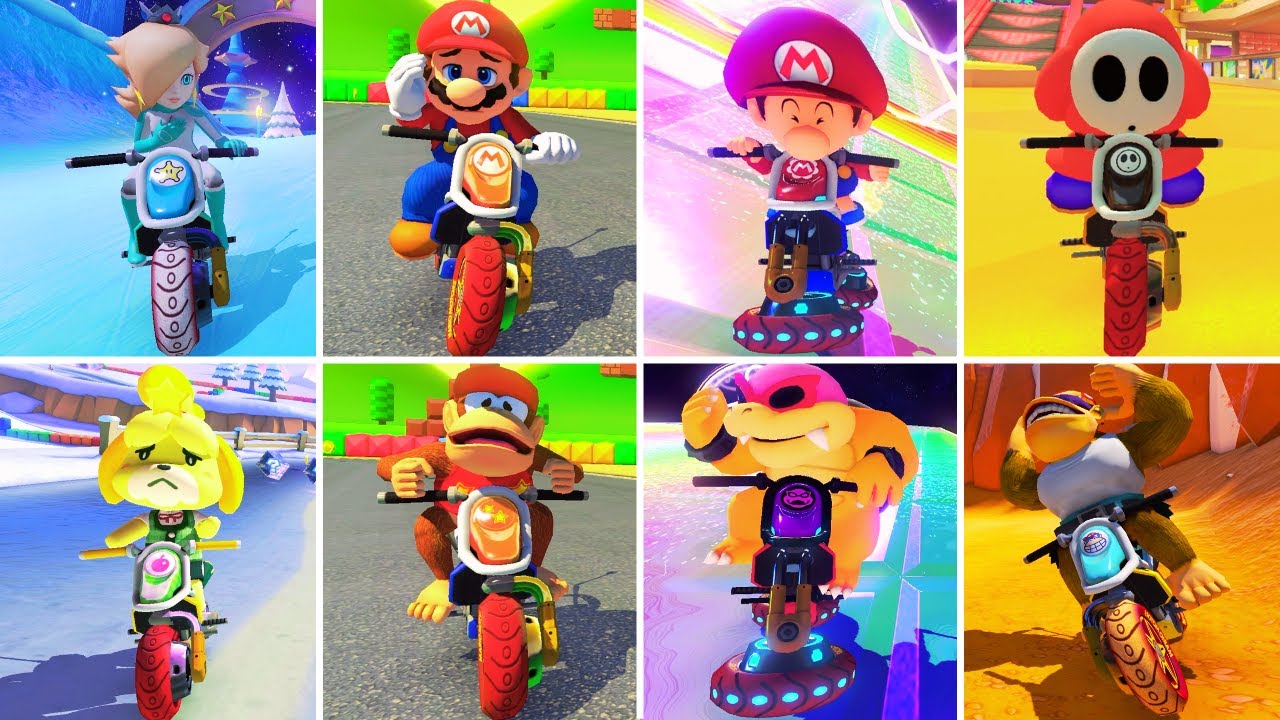 All Character Lose Animations on Standard Bikes MK8D