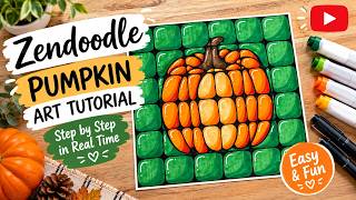Zendoodle Pumpkin Art Tutorial 🎃 | Draw With Me Step by Step in Real Time 