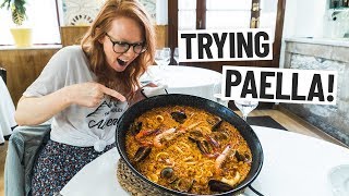 Spanish Food  Americans Try Paella FOR THE FIRST TIME! (Barcelona, Spain)