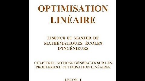 OPTIMISATION LINEAIRE  CHAPITRE1  INTRODUCTION