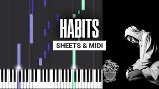 Habits - Mr. Kitty - Piano Tutorial - Sheet Music & MIDI Resimi