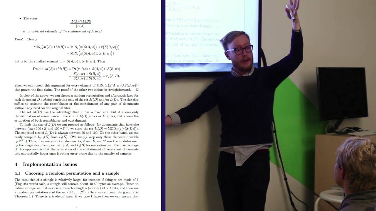 Jeff Larson - On the resemblance and containment of documents