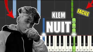 Klem - Nuit | Vidéo Piano Tutoriel Facile Instrumental RAP (Piano Facile France)