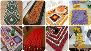 Most beautiful and attractive crochet rectangular square granny table runner new design ideas 2026