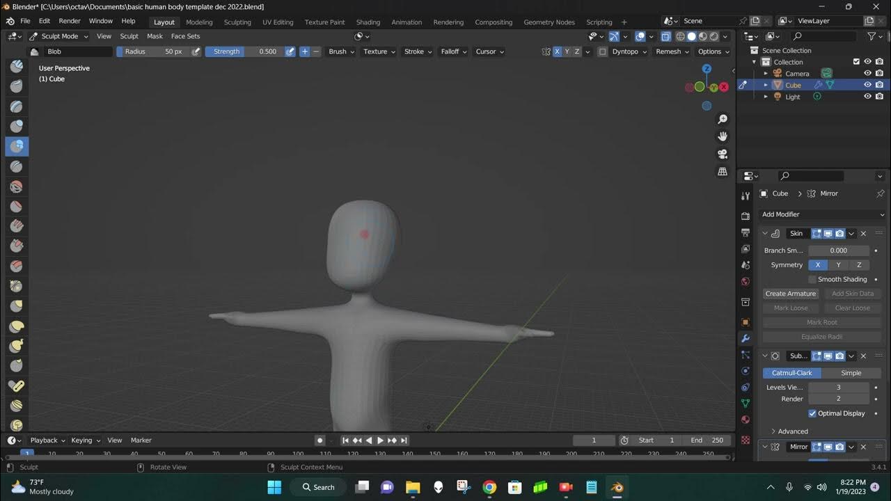 Sculpt not working in blender YouTube