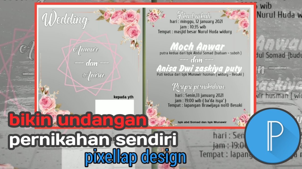  Desain  undangan  sendiri menggunakan apk pixllap editing  