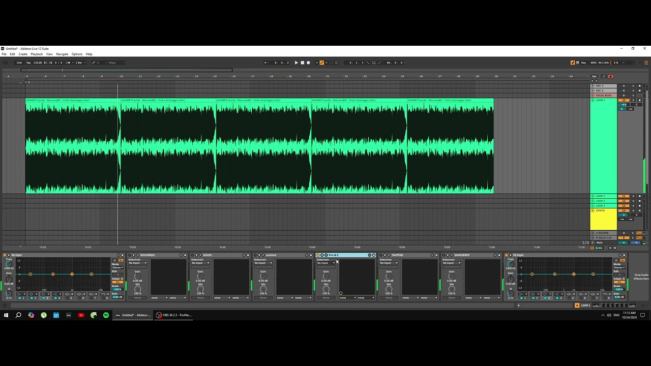 String loop Processing (Taupe EQ, Gold EQ, FabProQ3)