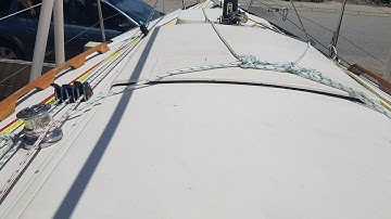 Running rigging lines back to the cockpit.