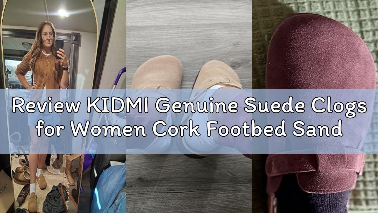 Review KIDMI Genuine Suede Clogs for Women Cork Footbed Sandals Leather Mules Potato Shoes with Arch