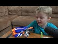Nerf Vs Wild Lizard! Crazy Lizard Toy Runs Wild and the Boys take Action with Nerf Blasters!
