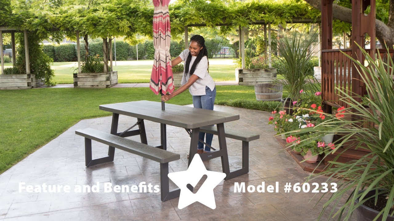 Lifetime 6' W-Frame Folding Picnic Table Model 60233 Features - Lifetime 6' W-Frame Folding Picnic Table Model 60233 Features