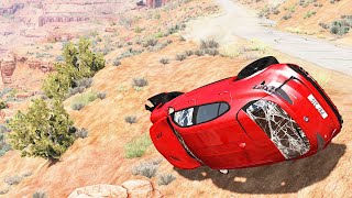 Rollover Crashes With Cliff Drop - Beamng Drive Destructionnation