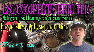 HOW TO REBUILD A CORVETTE LS1 MOTOR PART 4, LS2 timing Chain, Melling Oil pump, and ENGINE RESURFACE