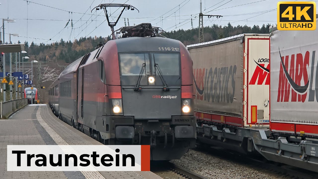Traunstein 29.11.2025 - Bayerischer Bahnknoten mit RJX-Hochfrequenz, BRB-Verkehr & Güterzügen