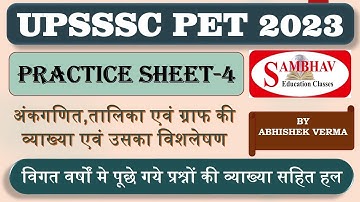 UPSSSC PET 2023 | Graph & Table Practice Set 04, PET Maths Graph PYQs, Graph & Table By ABHISHEK SIR