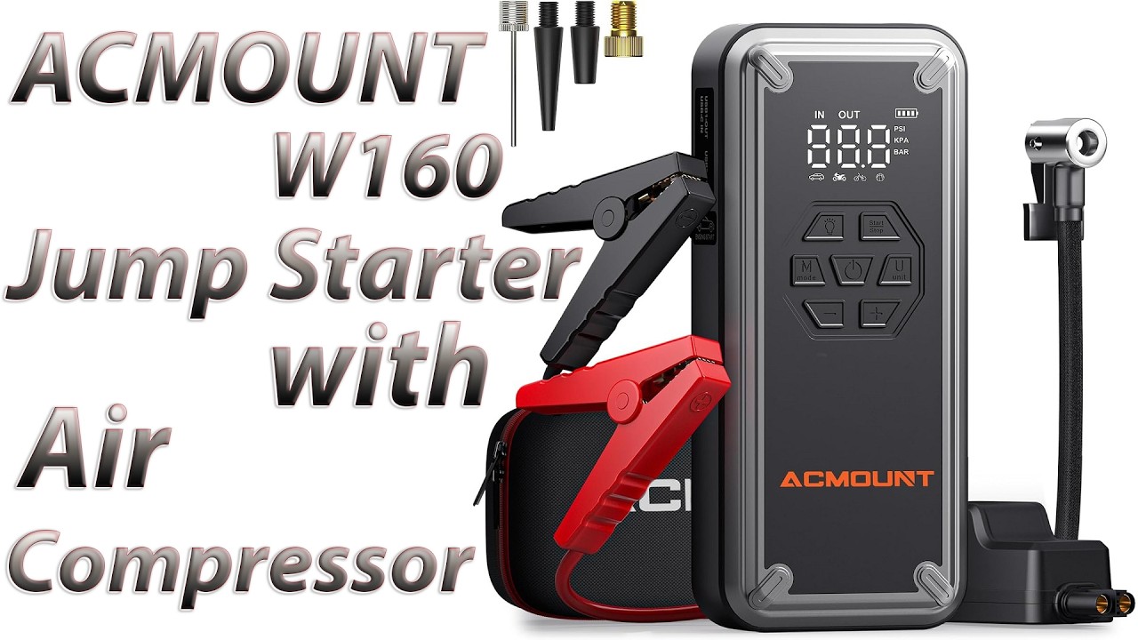 Acmount W160 Jump Starter with Air Compressor | 5000A Portable Car Jump ...