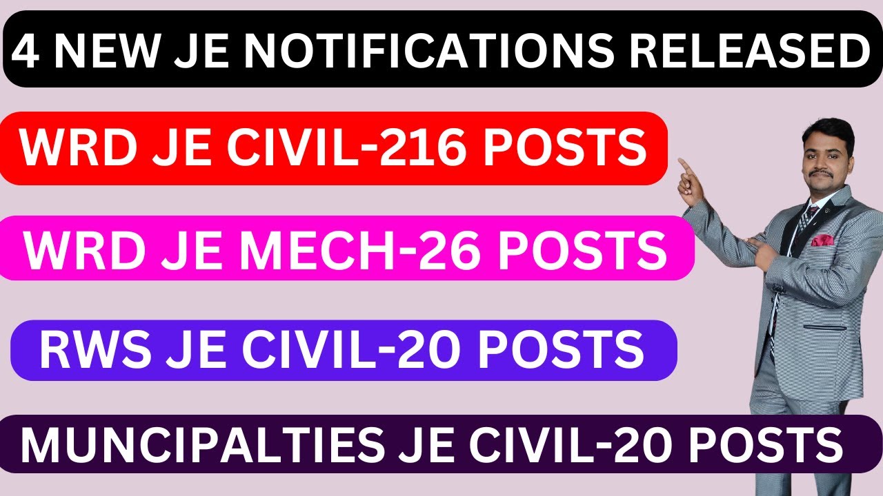| 4 NEW JE NOTIFICATION  RELEASED BY KPSC | WRD JE- 216, RWS JE HK-20, MUNCIPALTIES JE-20 POSTS |