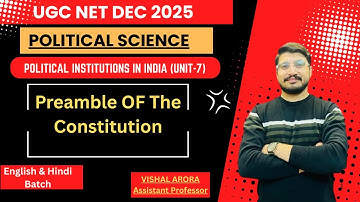 UGC NET Political Science 2025– Unit 7: Political Institutions in India|Preamble of the Constitution