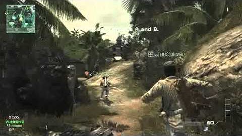 MW3 - Awesome Across Map Throwing Knife Kill